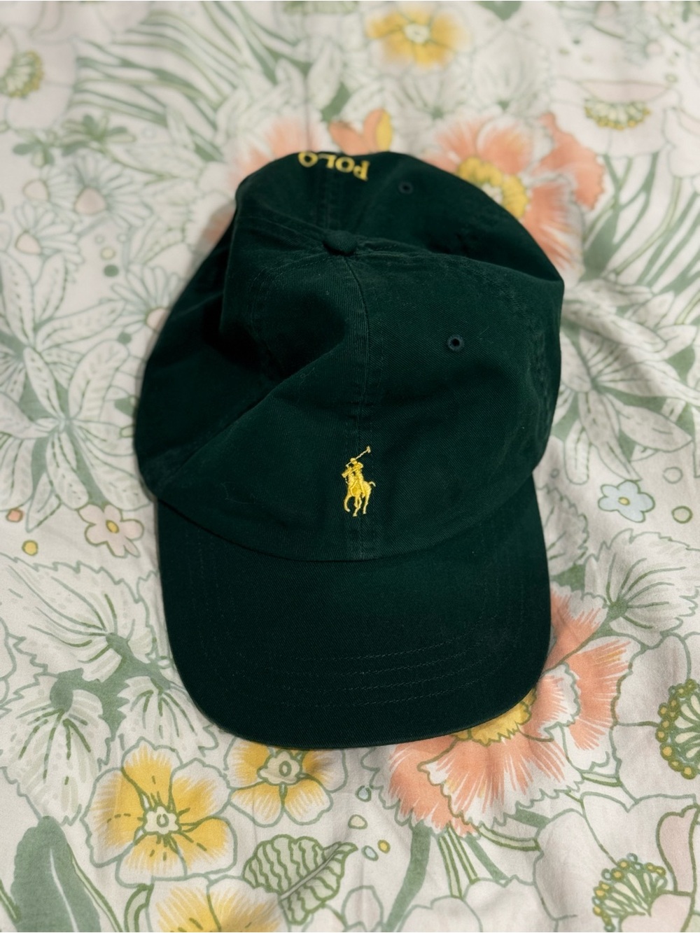 Polo by Ralph Lauren Dark Green Cap with Yellow Pony Logo